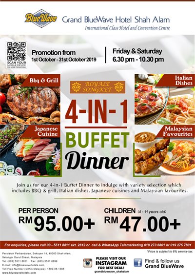 Restoran Royal Songket Tawarkan 4 in 1 Buffet Dinner